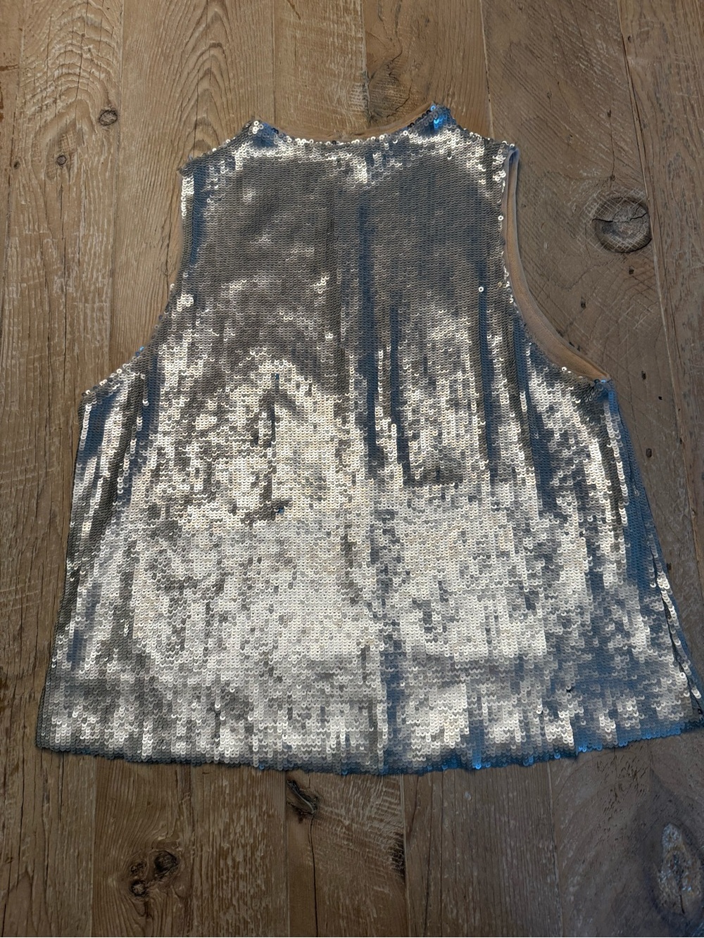 Zara Silver Sequin Tank Top